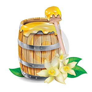 Barrel with honey