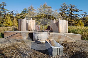 The Barrel hot spring near Dagi village in the north Sakhalin island, Russia