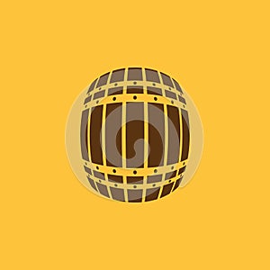 The Barrel icon. Cask and keg, beer, Barrel symbol. UI. Web. Logo. Sign. Flat design. App. Stock
