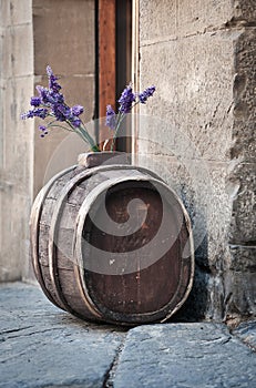 Barrel and lavander