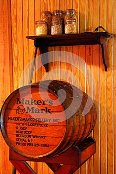A barrel at Makers Mark Distillery, Kentucky
