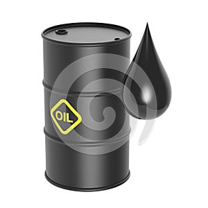 A barrel of oil. 3d render of a barrel on a white background