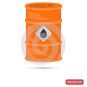 Barrel of oil color flat icon