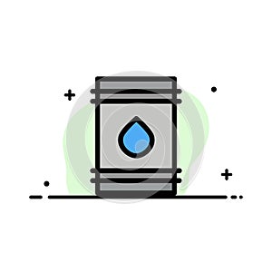 Barrel, Oil, Fuel, flamable, Eco  Business Flat Line Filled Icon Vector Banner Template