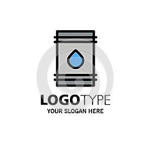 Barrel, Oil, Fuel, flamable, Eco Business Logo Template. Flat Color