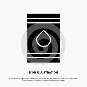 Barrel, Oil, Fuel, flamable, Eco solid Glyph Icon vector