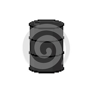 Barrel oil pixel art. cask 8 bit. Pixelate vector illustration