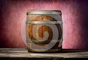 Barrel on pink background