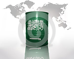 Barrel with saudi arabia flag