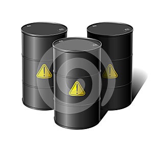 Barrel with sign attention. Vector illustration