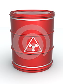 Barrel with sign Radiation