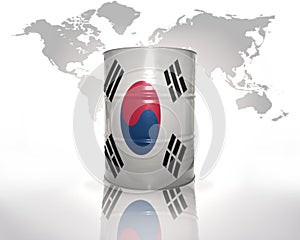 Barrel with south korea flag