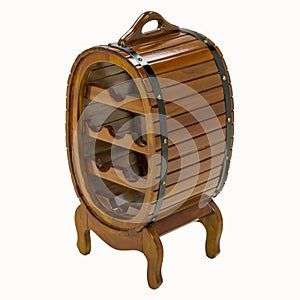 Barrel stand on a white background.
