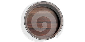 Barrel top solated on white background, top view. 3d illustration