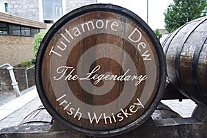 Barrel of the Tullamore Dew Irish Whiskey