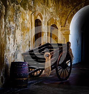 Vintage Barrel and Wagon