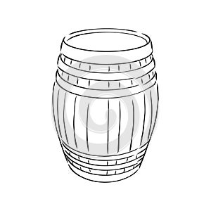 Barrel, wine, element for design, hand drawing, vector. barrel, vector sketch illustration