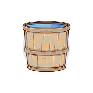 barrel wooden tub cartoon vector illustration