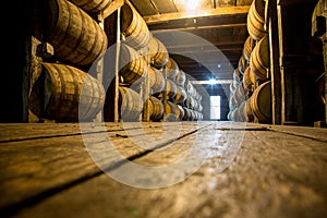 Barrels of Aging Bourbon