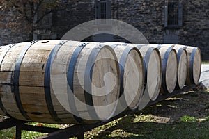 Barrels for distilling whiskey and bourbon