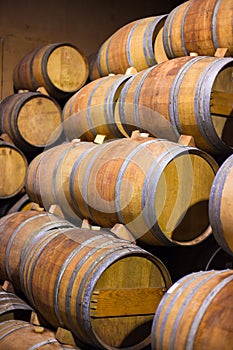 Barrels of South African wine