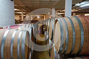Barrels of South African wine stacked for sale