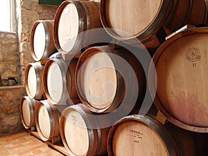 Barrels of wine