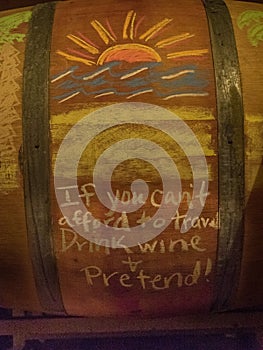 Barrels of wine in winery cellar