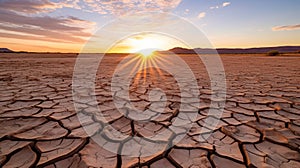 Barren desert terrain under scorching sun