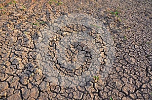 Barren earth. Dry cracked earth background. Cracked mud pattern. Soil In cracks.Creviced texture.Drought land. Environment drought