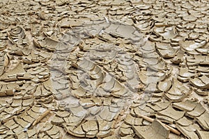 Barren earth. Dry cracked earth background. Cracked mud pattern. Soil In cracks.Drought land. Environment drought texture.