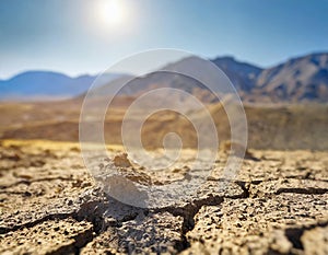 Barren Earth - Harsh Desert Landscape Under the Scorching Sun photo