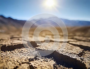 Barren Earth - Harsh Desert Landscape Under the Scorching Sun photo