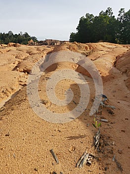 barren land due to erosion after deforestation