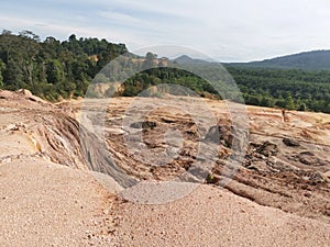barren land due to erosion after deforestation