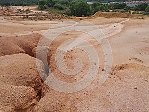 barren land due to erosion after deforestation