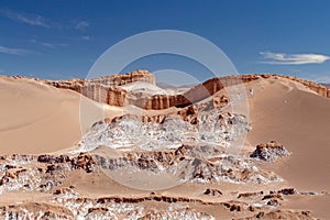 Sand dunes in Moon Valley Valle de la Luna, Atacama Desert, Chile photo