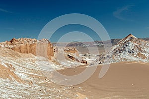 Sand dunes in Moon Valley Valle de la Luna, Atacama Desert, Chile photo