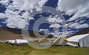 Barren landscape on a sunny day enroute lake Tsokar, Ladakh, India