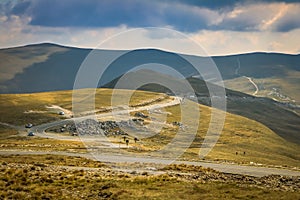 Barren landscape on Transalpina road