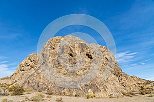 Barren rock formation in the Mojave Desert