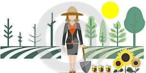 Barren to fertile farmland business farmer vector graphics