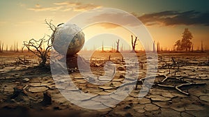 barren wasteland, global warming concept, ecological disaster