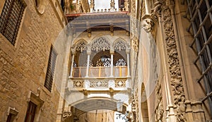 Barri Gotic quarter in Barcelona city, Spain photo