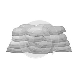 Barricade of bags of sand.Paintball single icon in monochrome style vector symbol stock illustration web.