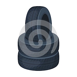 Barricade of tires.Paintball single icon in cartoon style vector symbol stock illustration .