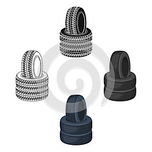 Barricade of tires.Paintball single icon in cartoon style vector symbol stock illustration web.