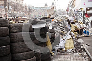 Barricades at Euromaidan in Kiev