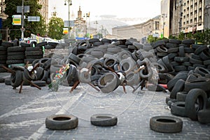 Barricades in Kiev.