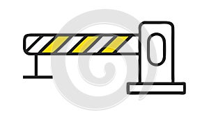 Barrier Arm Gate Icon for Access Control Security, vector design Generative AI